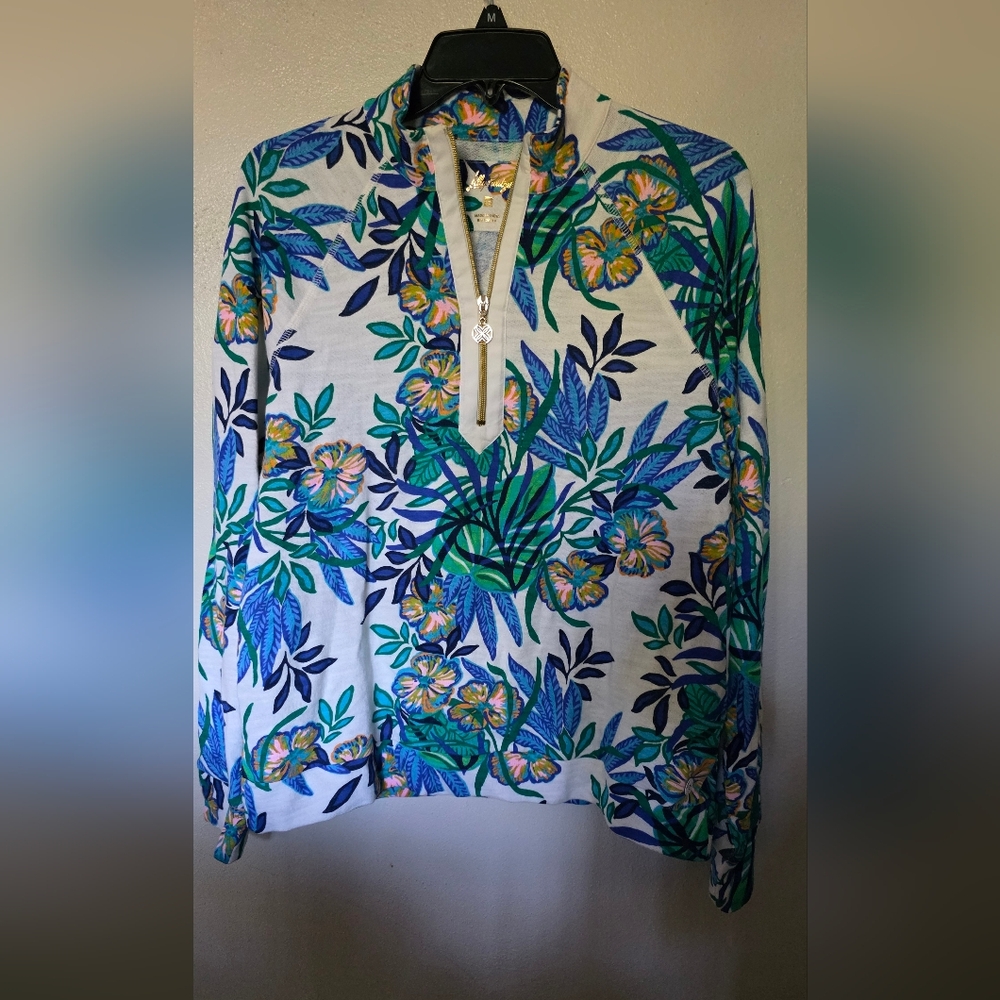 Lilly Pulitzer Floral 3/4 Zip Sweater